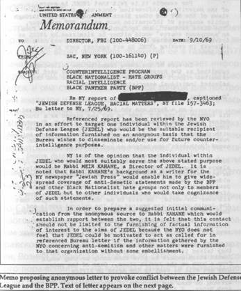 ������ ��� � ������ ��������� Cointelpro �� ������������ ������������ �����������